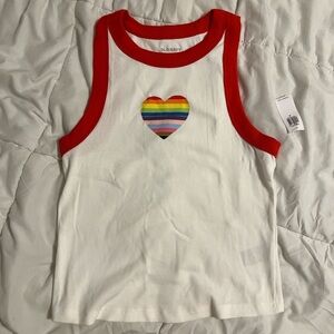 Old Navy Retro Ribbed Pride Heart Tank Top